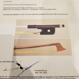 【楽器コレクション⑤】鑑定書付　名工 JTL フレンチ オールド 弓