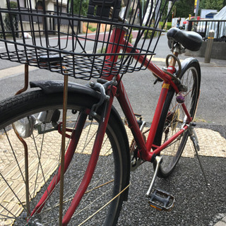 クロスバイク　自転車　赤