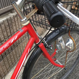 クロスバイク　自転車　赤