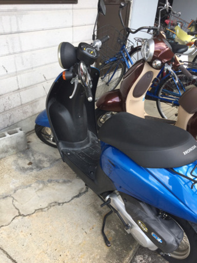 原付バイク　トゥデイ青　お話中。
