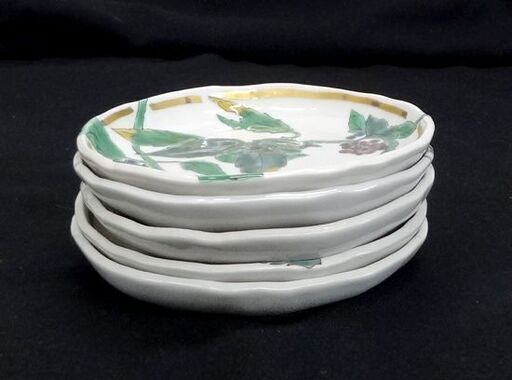 未使用品・やや難あり★九谷焼 宮本晄 5号 和皿 秋の実 5枚セット/14.5cm  ☆ PayPay(ペイペイ)決済可能 ☆ 札幌市 豊平区 平岸 アウトレットモノハウス 未使用品・やや難あり☆九谷焼 宮本晄 5号 和皿 秋の実 5枚セット/14.5