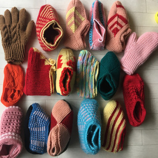 編み物　靴下カバー