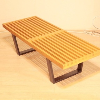 ジョージ　ネルソン　ベンチ　W183 リプロダクト Amazon｜ネルソンベンチ 2人掛け 幅152cm 色ナチュラル ジョージ