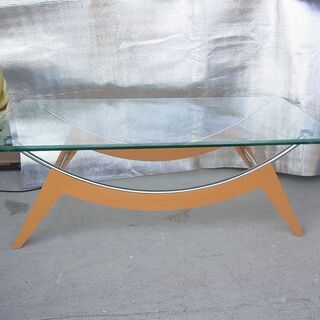 ガラステーブル　アーチ脚　ローテーブル　飾り台