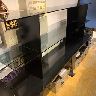 店舗 ショールーム ガラス 3段 ラック 棚