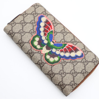 GUCCI/GGスプリーム バタフライラウンドファスナー》Aランク 未使用品