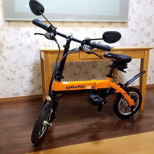 glafit グラフィット GFR-01 折りたたみ ペダル付き 電動バイク ミカンオレンジ ハイブリッドバイク