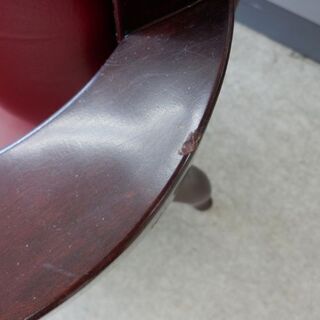 一人掛けソファ チェア レザー ロココ調 猫脚 レッド イス 椅子 1人掛けソファ 赤 赤色 皮 アンティーク調 ペイペイ対応 札幌市西区西野