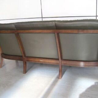 マルニ 3人掛けソファ 地中海ロイヤル シャルル  木製フレーム 本革 スモークグリーン 札幌市手稲区