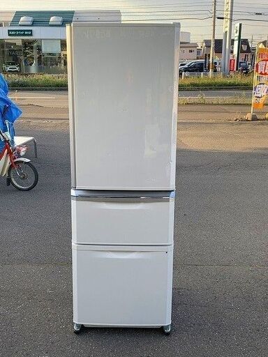【苫小牧バナナ】2013年製 三菱/MITSUBISHI 370L 冷蔵庫 右開き MR-C37W-W ホワイト系 2～３人向け 清掃済み