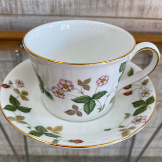 愛品館江戸川店】WEDGWOODワイルドストロベリーペアテイーセット6点