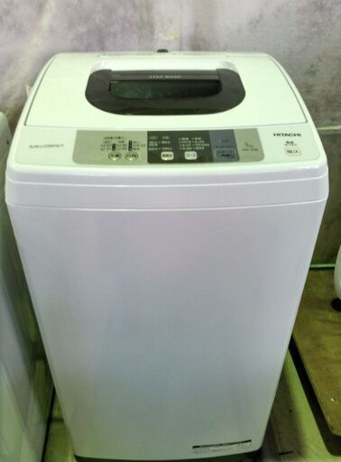 安心の一年保証！日立　 全自動洗濯機　 5kg　 ピュアホワイト　 NW-50B W　2018年製　　No.1320092004　ガーランド草加