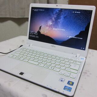 ★【高速SSD240GB】 富士通 SH56/H　Core i5-3210 第3世代 デュアルコアCPU、13.3型ワイド液晶、Windows10  64bit、DVDマルチドライブ、SSD 240GB、メモリ6 GB、無線有線LAN、HDMI、MS Office365(ver2016)インストール済、カメラ機能付き ☆【高速SSD240GB】 富士通 SH56/H Core i5-3210 第3世代 デュアルコア