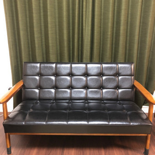 カリモク Kチェア 2シータ 復刻プレート 版