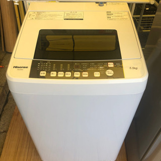 【リサイクルショップ八光　田上店　安心の3か月保証　旧鹿児島市内配達・設置無料】ハイセンス 5．5kg全自動洗濯機 エディオンオリジナル ホワイト HW-E5502