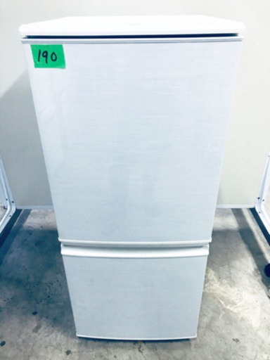 190番 シャープ✨ノンフロン冷凍冷蔵庫✨SJ-14W-W‼️