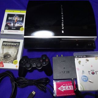 PS3 80GB本体+コントローラ+ソフト3本+torne　HD...