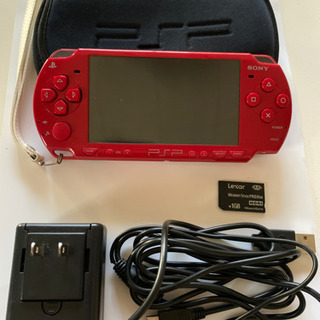 PSP2000ディープレッド　付属品＋ソフト3種