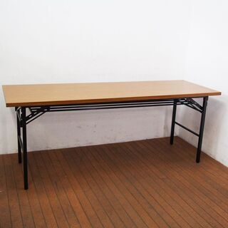 【中古】折りたたみテーブル オフィステーブル 幅1800 奥行6...