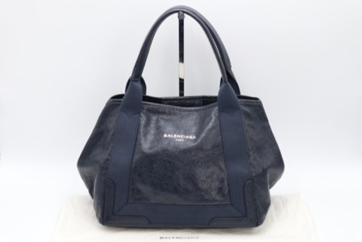 《BALENCIAGA/カバス トートバッグ》ABランク ネイビー 美品 袋