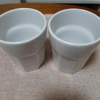 イケア　白　陶器　タンブラー　コップ