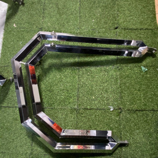 【未装着品】ミラーステー　デコトラ　レトロ　菱抜き　アートトラック　トラック野郎 ステンレス製