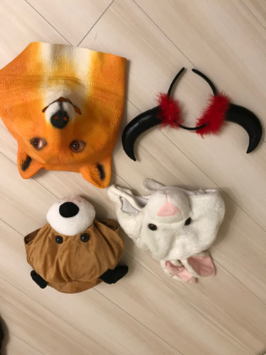値下げ コスプレ かぶりもの マスク カチューシャ 犬 うさぎ きつね 悪魔 Mika 京王稲田堤のその他の中古あげます 譲ります ジモティーで不用品の処分