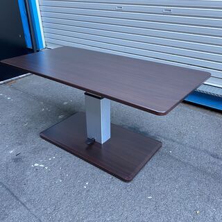 昇降テーブル センターテーブル リビングテーブル ダイニングテーブル 昇降式 茶 作業台 中古品