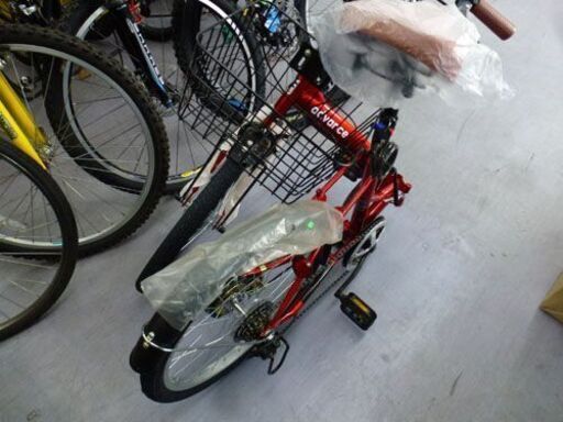 開封済み未使用品 美品 折りたたみ自転車 20インチ 6段変速 カゴ、ベル、