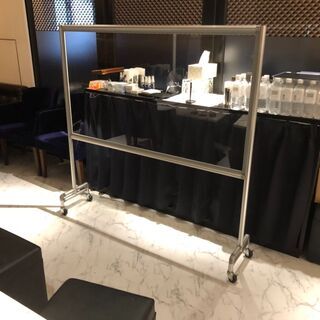 キャスター付き飛沫感染防止パーテーション-高さ1400mm×横1400mm-3台セット