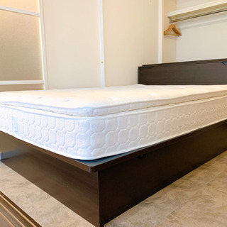 70%OFF 激安　ダブル　ベッド　マットレス付き　収納力◎ ブラウン　ニトリ