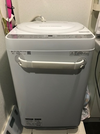 最終値☆【美品/2年未満使用】シャープ全自動電気洗濯機（ES-GE6B-W）（目黒・品川・世田谷・大田区エリア）