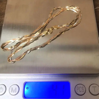 18K 3連デザインネックレス K18WG/K18PG/K18YG 40cm