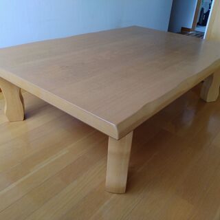 折りたたみ　テーブル　天然木風天板　座卓
