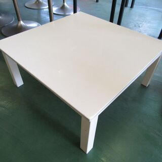 【交渉中】N1594・正方形こたつテーブル ホワイト 4本脚 コ...