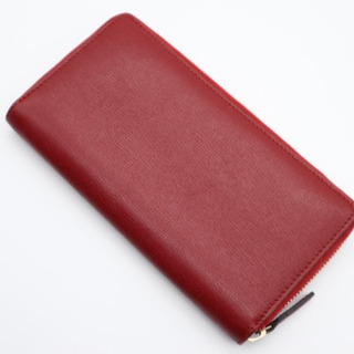 《GUCCI/ベティ ラウンドファスナー長財布》ボルドー×ドット柄 Aランク 美