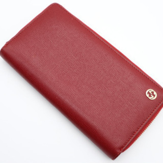 《GUCCI/ベティ ラウンドファスナー長財布》ボルドー×ドット柄 Aランク 美