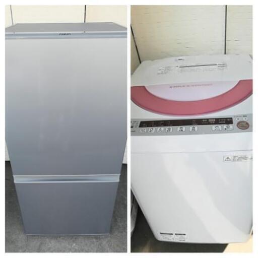 【送料・設置無料】いち押しセット⭐シャープ洗濯機６kg＋アクア冷蔵庫157L
