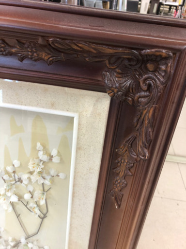 ★136　白孔雀　美術品　額　【リサイクルマート宇宿店】 ☆136 白孔雀 美術品 額 【リサイクルマート宇宿店】