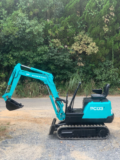 KOMATSU コマツ　PC03-1 ミニショベル　ミニユンボ　2179hr 7.5馬力　空冷式ディーゼルエンジン搭載　再塗装　実働品