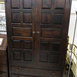 北海道民芸家具 整理ダンス ワードローブ DBR 木目 天然木【ユーズドユーズ名古屋天白店】 J339