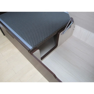 跳ね上げ美草畳収納ベッド　シングル・ヘッドなし・黒　×　2台