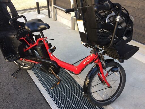 地域限定　ヤマハ　キッスミニ　三人乗り　新基準　20インチ　子供乗せ　12,8AH　赤　ギュットミニ　アンジェリーノ　神戸市　電動自転車