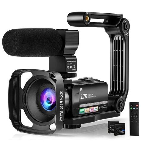 Rosdeca ビデオカメラ 2.7k HDR 36MP デジタルズーム16倍 ウェブカメラ