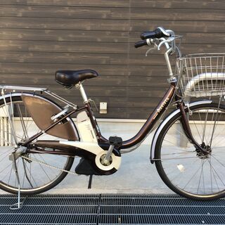 地域限定 ブリヂストン アシスタ 新基準 子供乗せ 8,1AH 茶 ナチュラ 