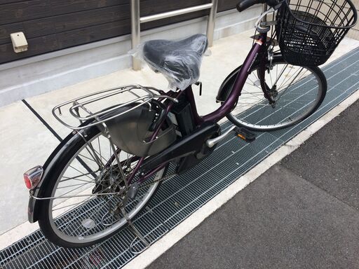 地域限定 ヤマハ パス ナチュラ 新基準 安い 8,7AH 24インチ 紫 