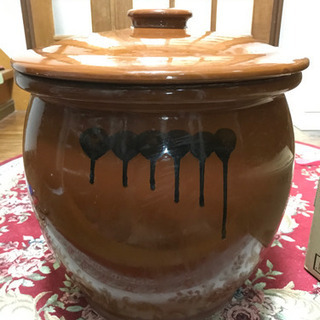 陶器製　高さ約37㎝　漬物　かめ　壺　メダカ