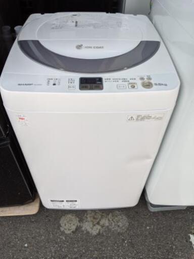 全自動洗濯機 SHARP ES-GE55N 2014年製 表面にヘコみあり 【3ヶ月保証★送料に設置込】自社配送時代引き可※現金、クレジット、スマホ決済対応※