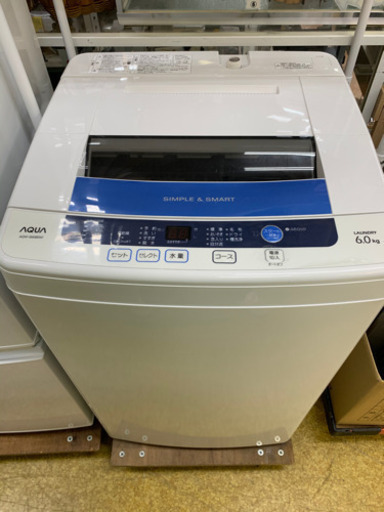 全自動洗濯機 縦型  AQUA 6kg AQW-S60C-W