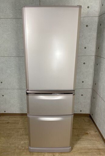 10*2 三菱 MITSUBISHI 3ドアノンフロン冷凍冷蔵庫 MR-C37Y-P 370L 15年製